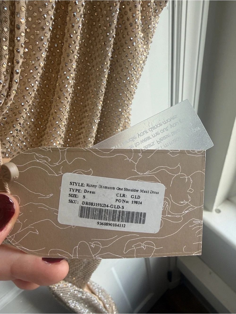 Meshki Gold One-Shoulder Sequin Maxi Dress - Picture 5 of 5